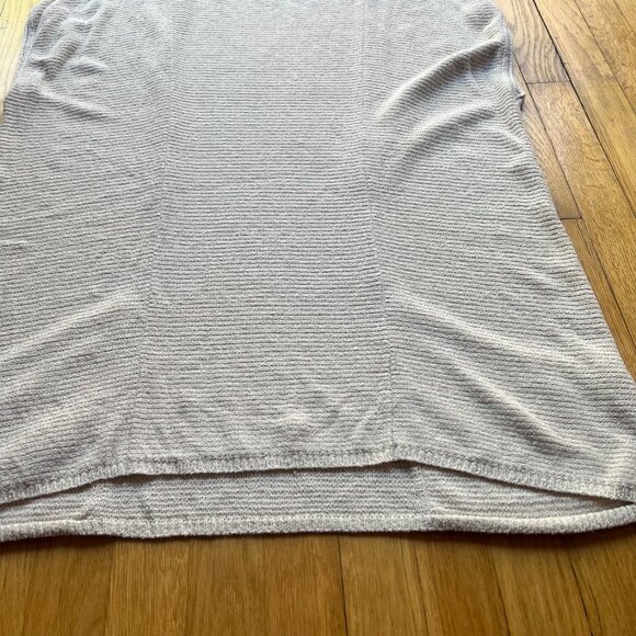 Free People Beach Size L Beige Oatmeal Ribbed Oversized Sweater Tunic Cover Up - Picture 8 of 9